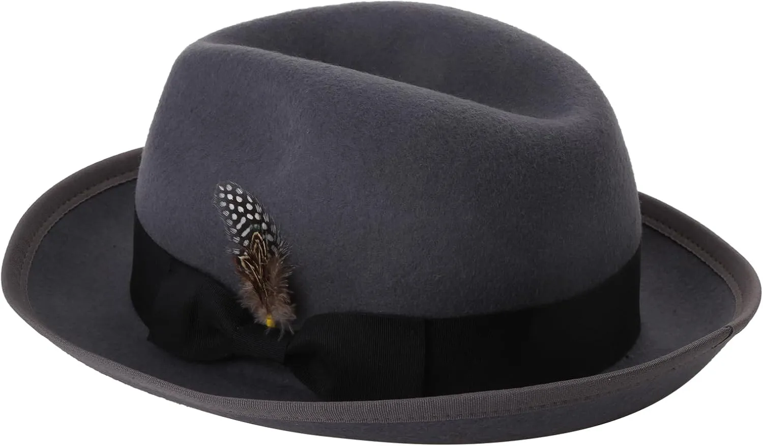 Adult Panama Flat Top Hat Oktoberfest Round MagicShow Headwear Masquerade Accessories Role Play Felt Hat Gray