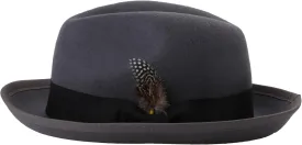 Adult Panama Flat Top Hat Oktoberfest Round MagicShow Headwear Masquerade Accessories Role Play Felt Hat Gray