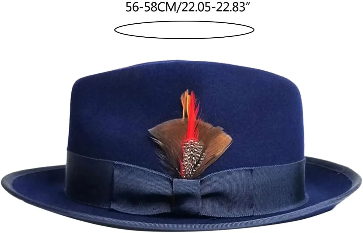 Adult Panama Flat Top Hat Oktoberfest Round MagicShow Headwear Masquerade Accessories Role Play Felt Hat Gray