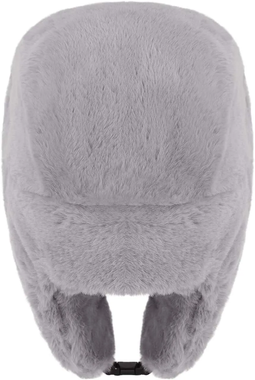 Adults Winter Cozy Plush Ushanka Russian Hat Windproof Full Hood Earflap Hat Warm Cold Proof Ski Hunting Cycling Trapper Hats