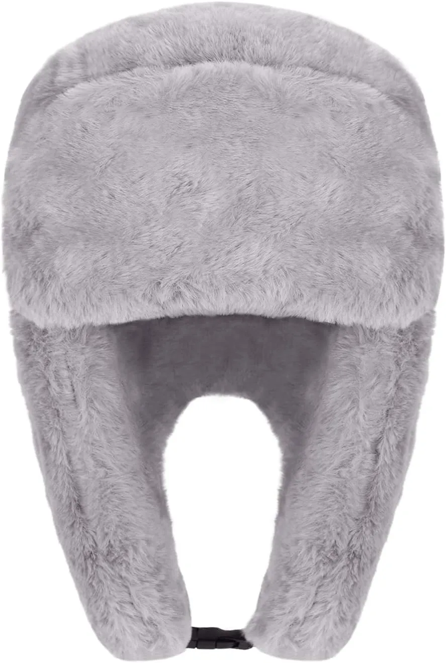 Adults Winter Cozy Plush Ushanka Russian Hat Windproof Full Hood Earflap Hat Warm Cold Proof Ski Hunting Cycling Trapper Hats