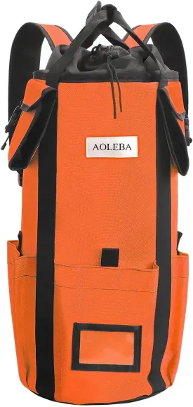 AOLEBA Arborist Rope Storage Bag Tree Climbing Rock Rope Bucket Backpack Rope Storage Bag Large Capacity 1680D Thicken Nylon Material with Hand Straps, Side Pockets
