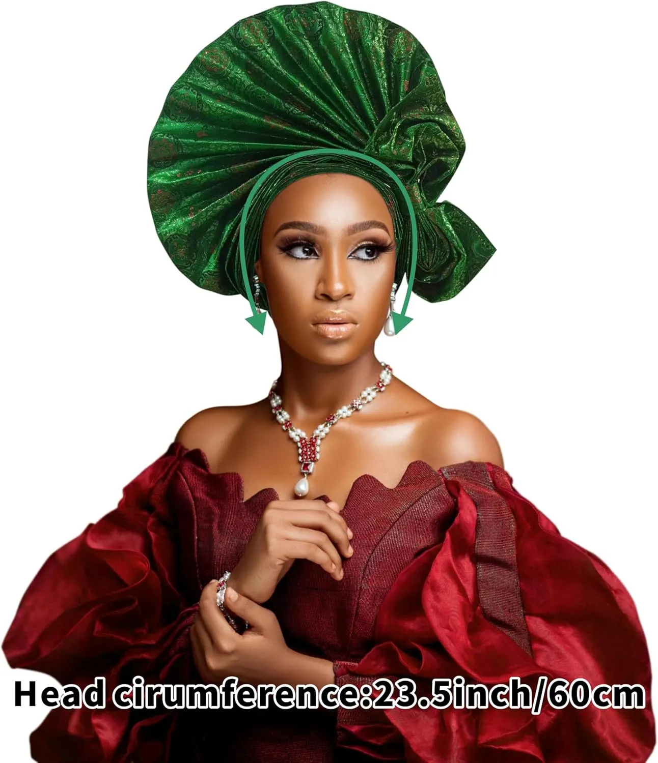 Auto Gele African Head Tie of Nigeria ASO Oke Headwraps Hat Turban Wedding Party Handmade Elegant Hair Wear Cap for Women