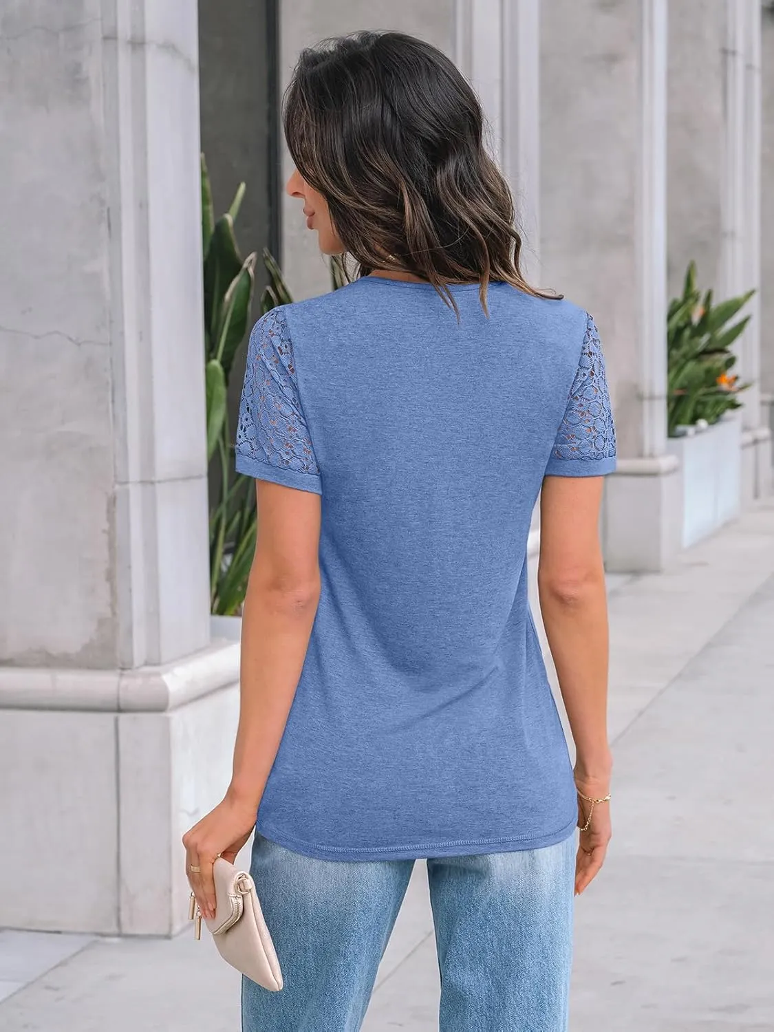 AUTOMET Women's Short Sleeve Shirts Dressy Lace Summer Tops 2025 Spring Trendy Casual T-Shirts Cute Work Outfits Blouses