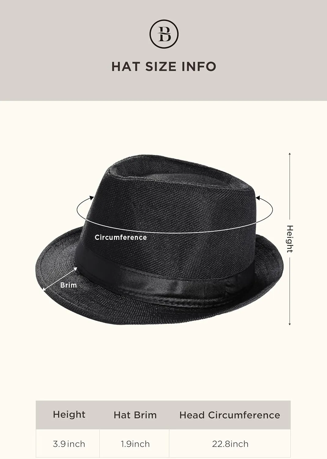 BABEYOND Straw Trilby Fedora Hat for Men-1920s Felt Panama Hat Short Brim Summer Cap with Ribbon
