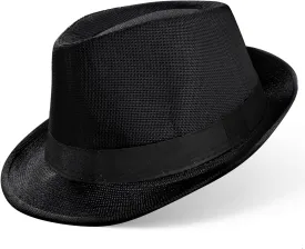 BABEYOND Straw Trilby Fedora Hat for Men-1920s Felt Panama Hat Short Brim Summer Cap with Ribbon