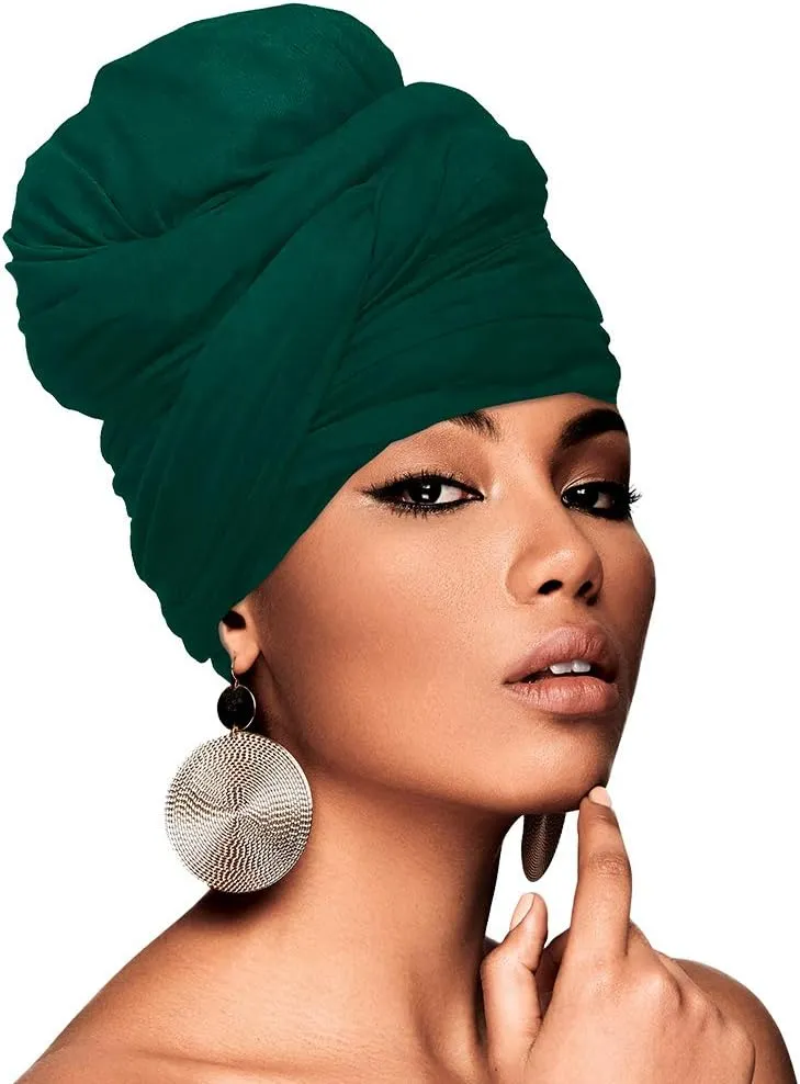 Beauty Town Head Wrap Scarf Neckerchief Crinkle Large Headband Turban Hair Tie
