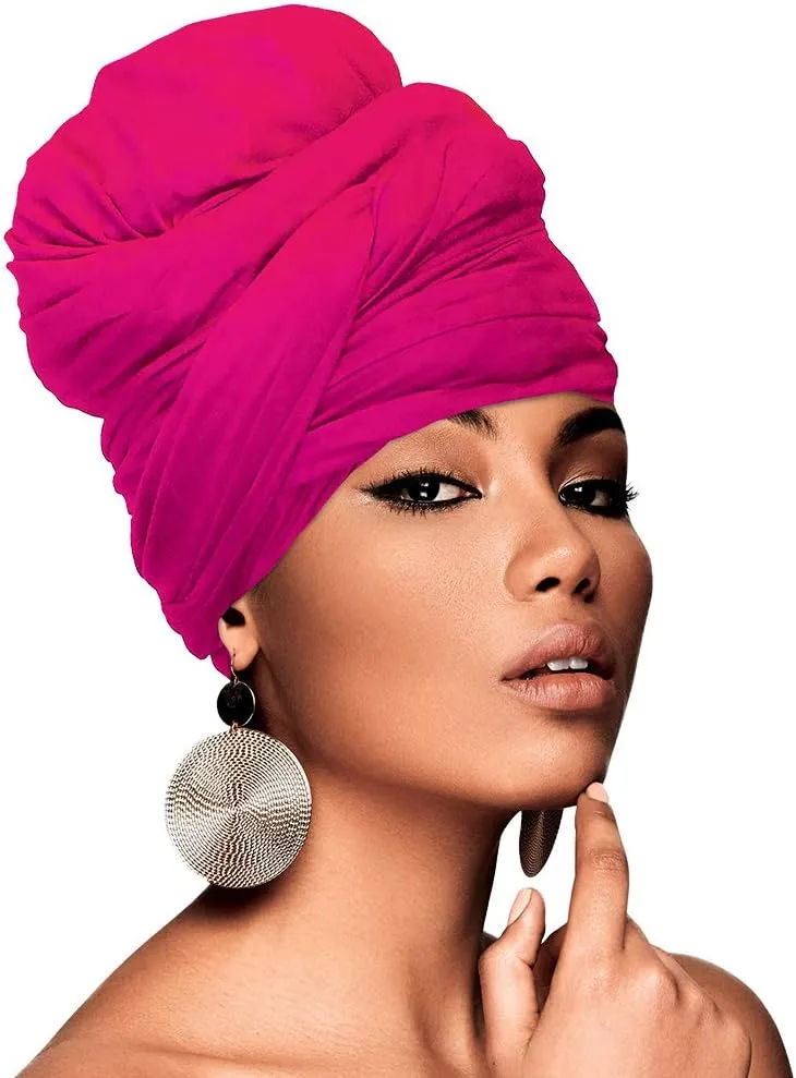 Beauty Town Head Wrap Scarf Neckerchief Crinkle Large Headband Turban Hair Tie