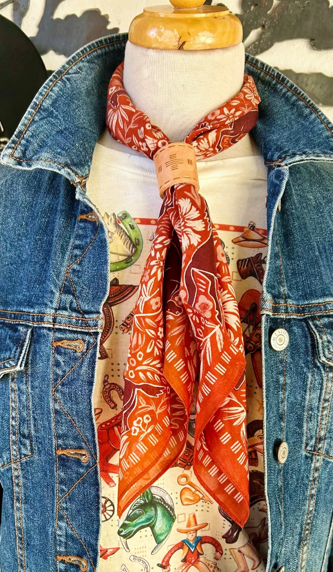 Block Print Horses XOXO Scarf