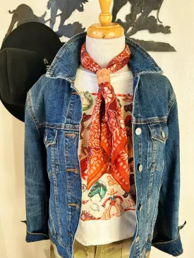 Block Print Horses XOXO Scarf