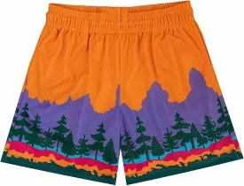 BOOMLEMON Mens Mesh Graphic Print Shorts Summer Basketball Running Shorts Retro Casual Cool Streetwear Short Pants