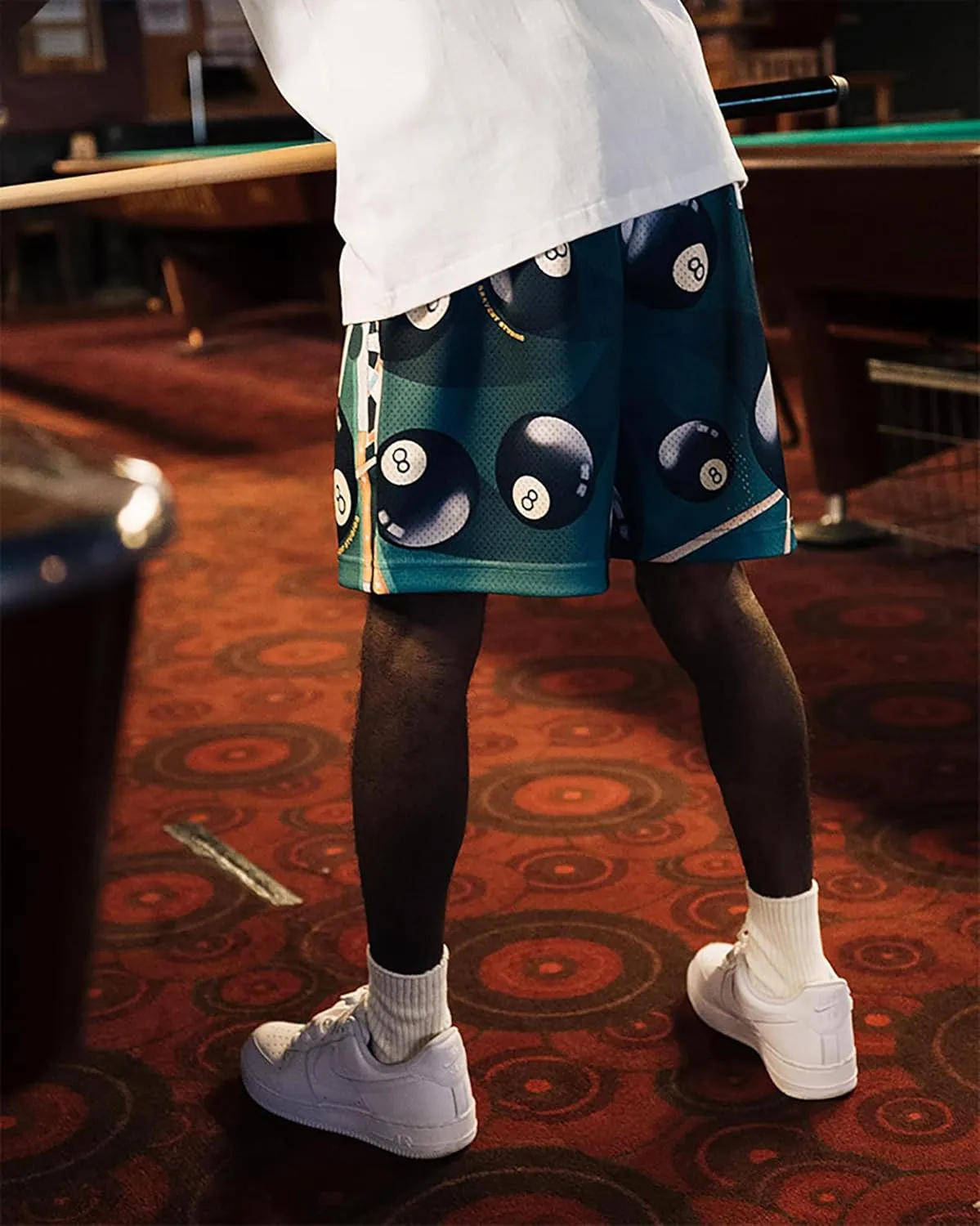BOOMLEMON Mens Mesh Graphic Print Shorts Summer Basketball Running Shorts Retro Casual Cool Streetwear Short Pants