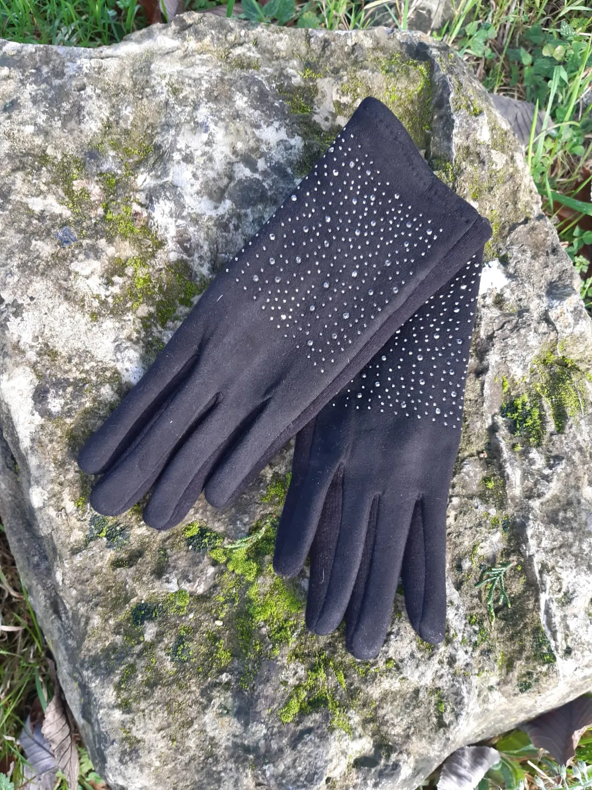 Brittany Faux Suede Pearl Detail Gloves - KCG28