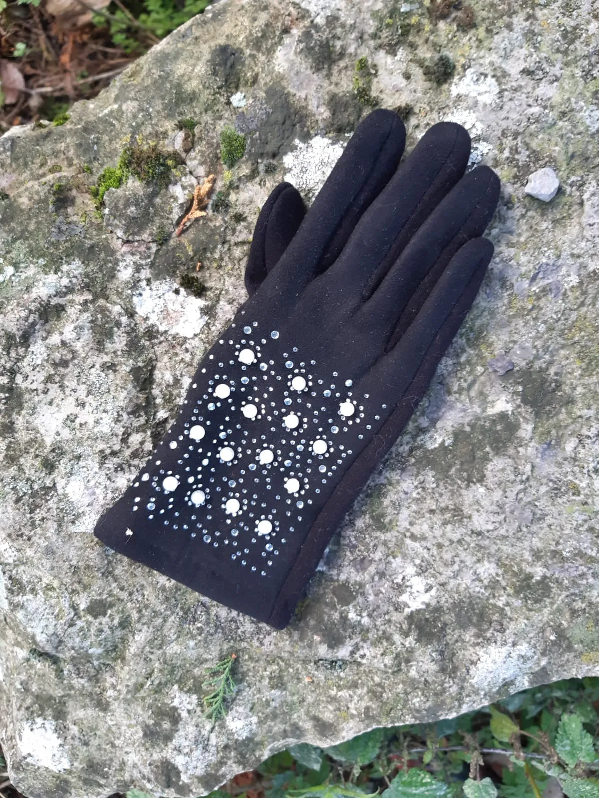 Brittany Faux Suede Pearl Detail Gloves - KCG28