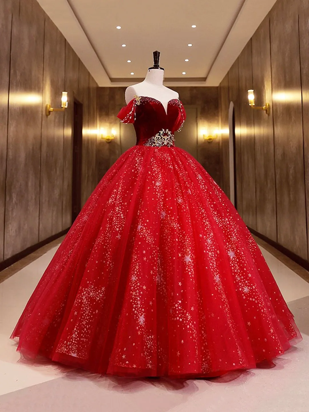 Burgundy Velvet Tulle Long Formal Dress Burgundy Off Shoulder Prom Dress