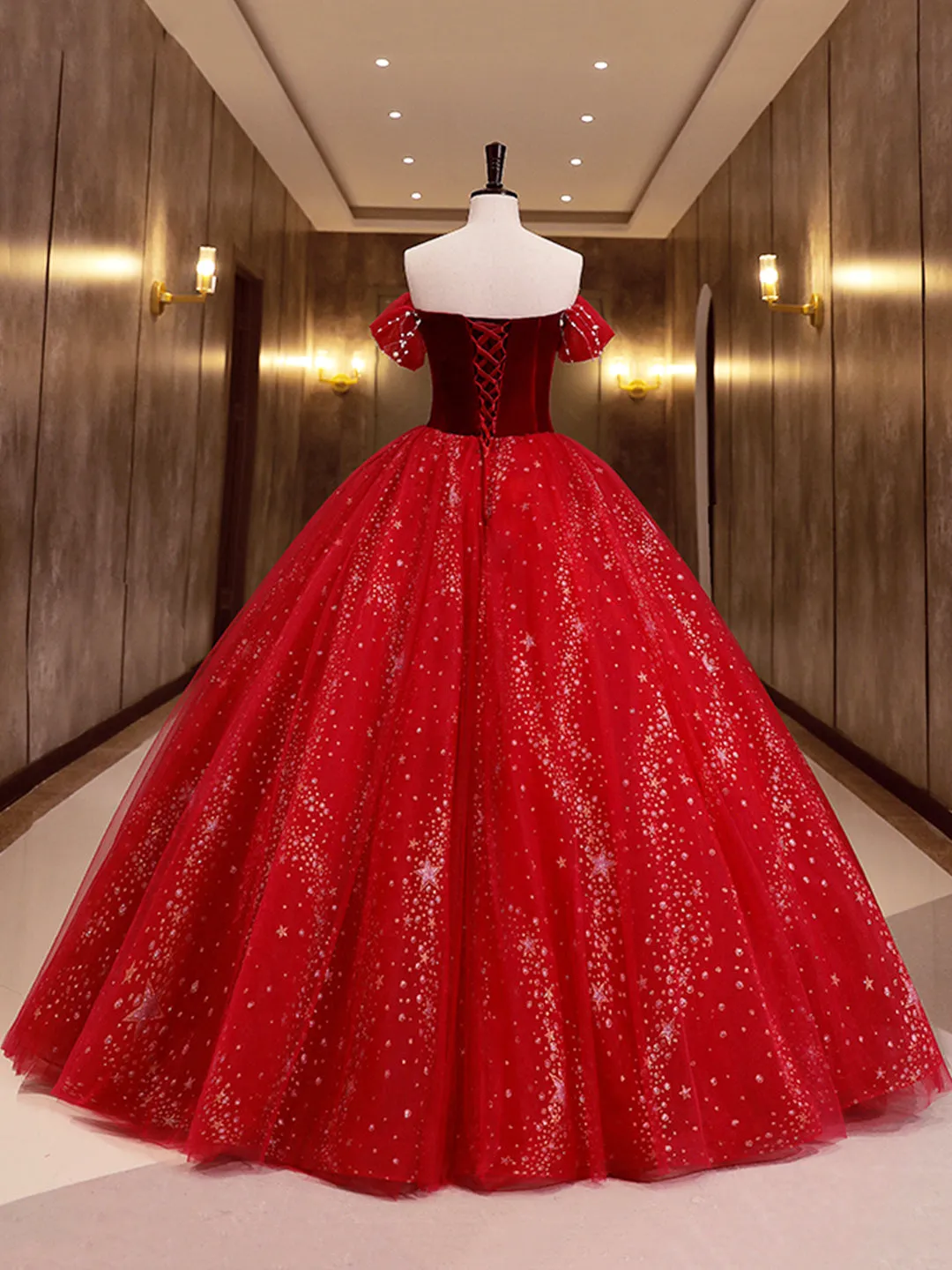 Burgundy Velvet Tulle Long Formal Dress Burgundy Off Shoulder Prom Dress