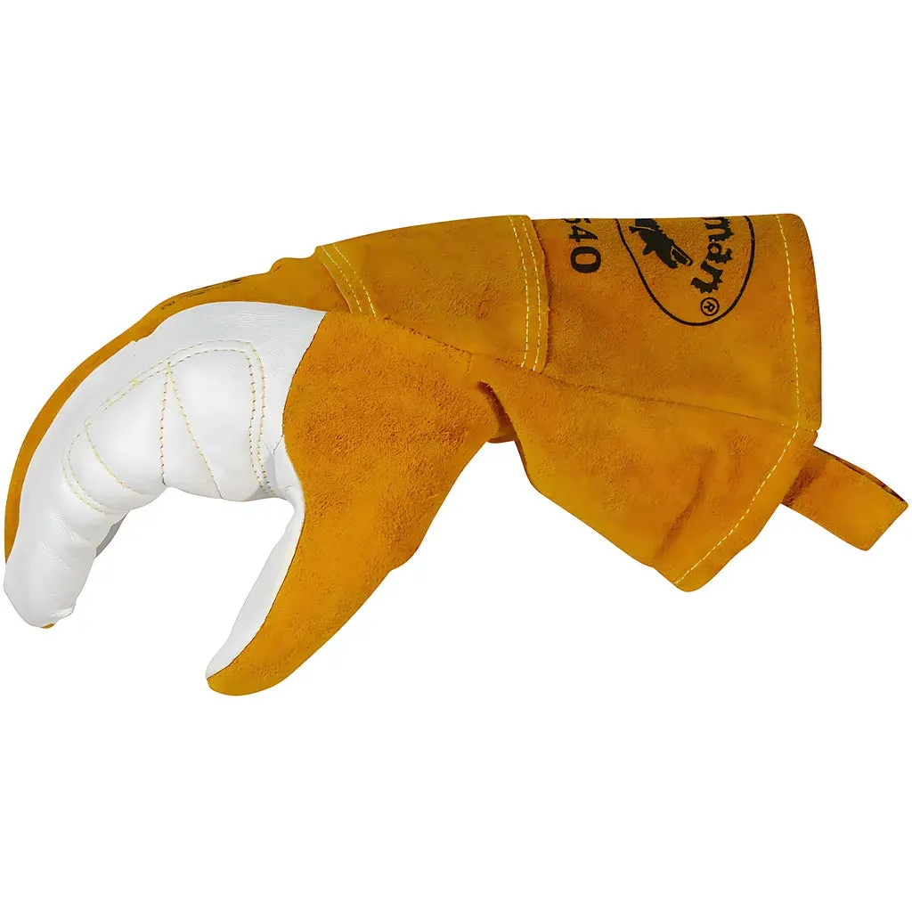 Caiman 1540-6 Premium Goat Grain TIG/Multi-Task Welder's Glove with Split Cowhide Back - 4" Kontour Wrist Cuff