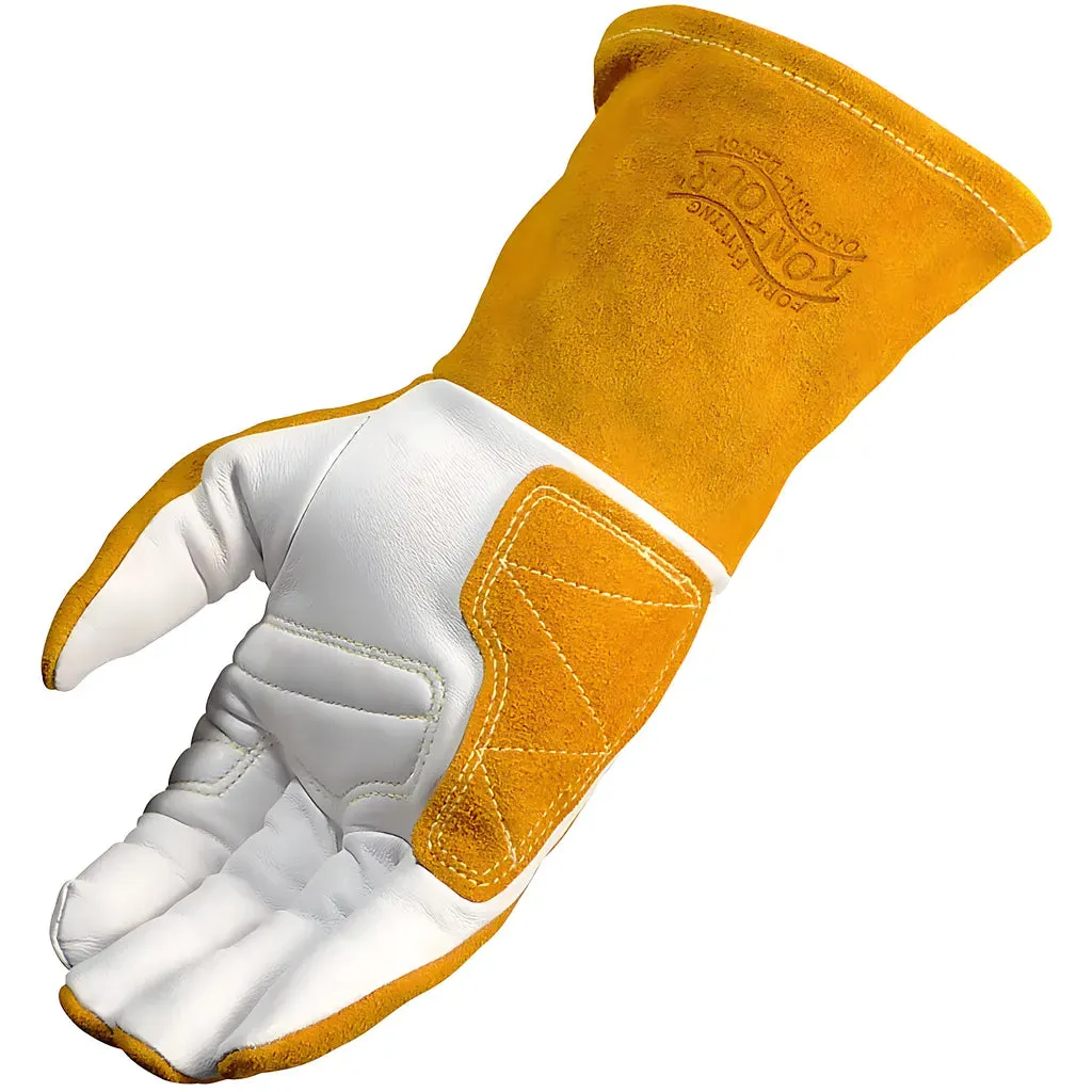 Caiman 1540-6 Premium Goat Grain TIG/Multi-Task Welder's Glove with Split Cowhide Back - 4" Kontour Wrist Cuff