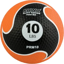 Champion Sports Rhino Elite Medicine Ball-Durable Rubber Weighted Ball & Textured Grip for Core Strength-Cardio & Cross-Training Workouts-Home or Gym Fitness-Orange (10lbs)