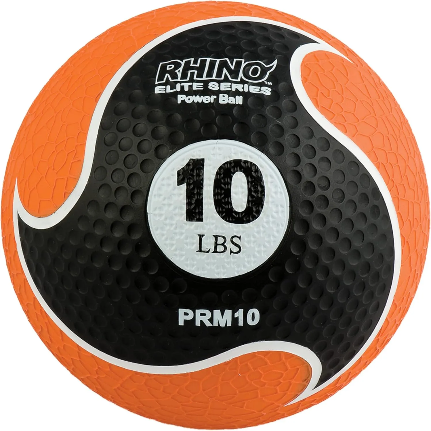 Champion Sports Rhino Elite Medicine Ball-Durable Rubber Weighted Ball & Textured Grip for Core Strength-Cardio & Cross-Training Workouts-Home or Gym Fitness-Orange (10lbs)