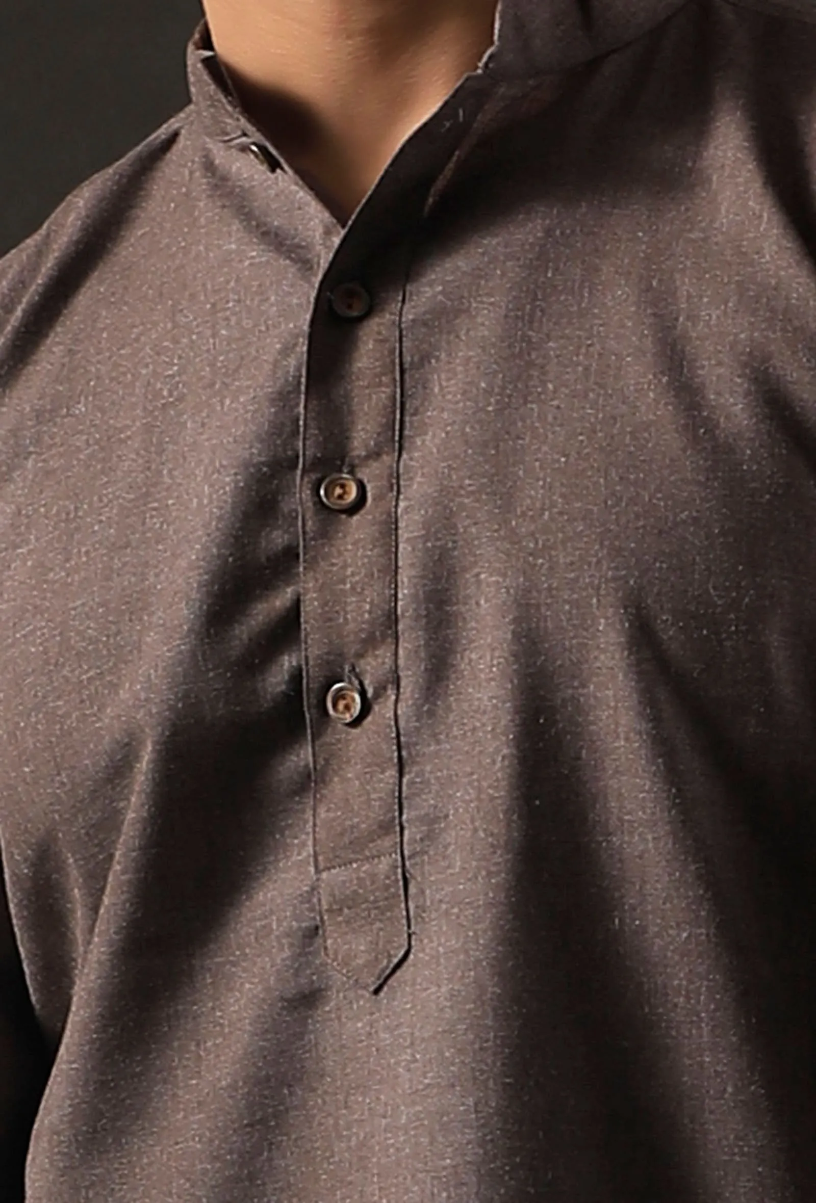Charcoal Grey Silk Kurta with Cotton Pyjama