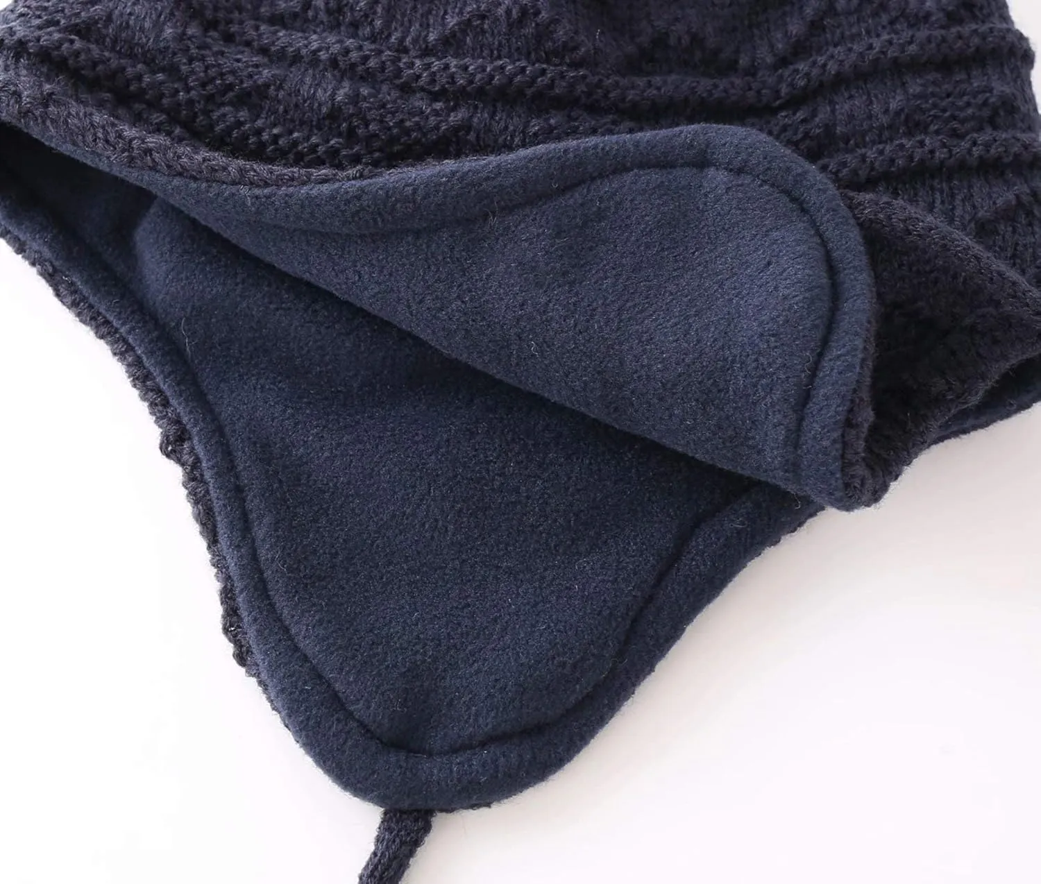 Connectyle Toddler Boys Girls Beanie Hat Fleece Lined Knit Kids Hat with Ear Flaps Warm Winter Hat Acrylic Watch Hat