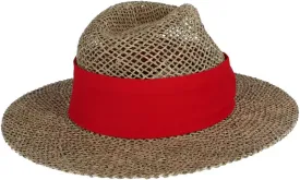 CTM Unisex Twisted Straw Fedora with Shapeable Brim and Hatband