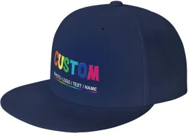 Custom Snapback Hats for Men Personalized Hip Hop Flat Bill Brim Baseball Cap Add Your Own Text Photo Logo