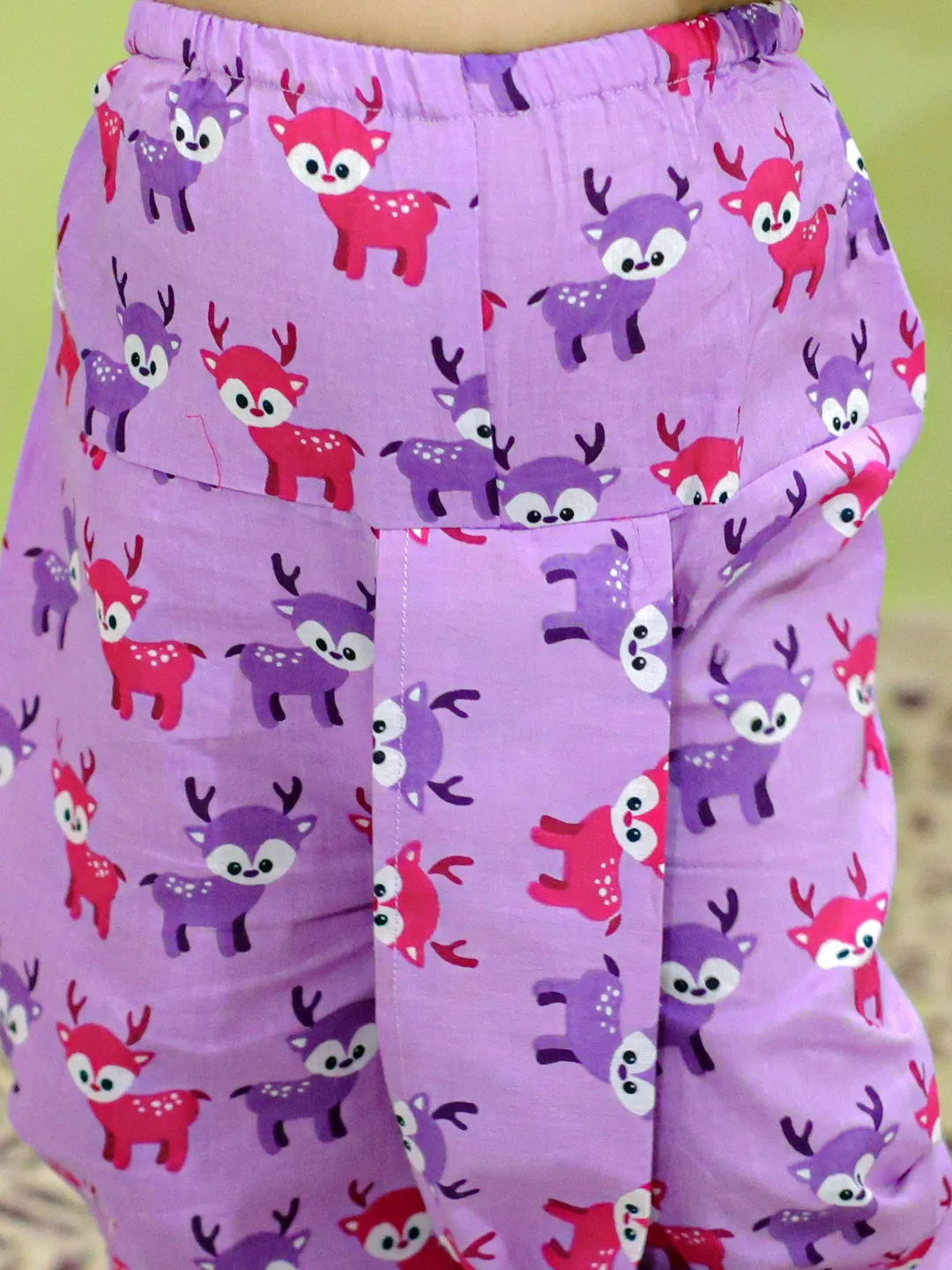 Ethnic festive Wear Embroidered Pure Cotton Kurta with Printed Dhoti for Boys- Purple