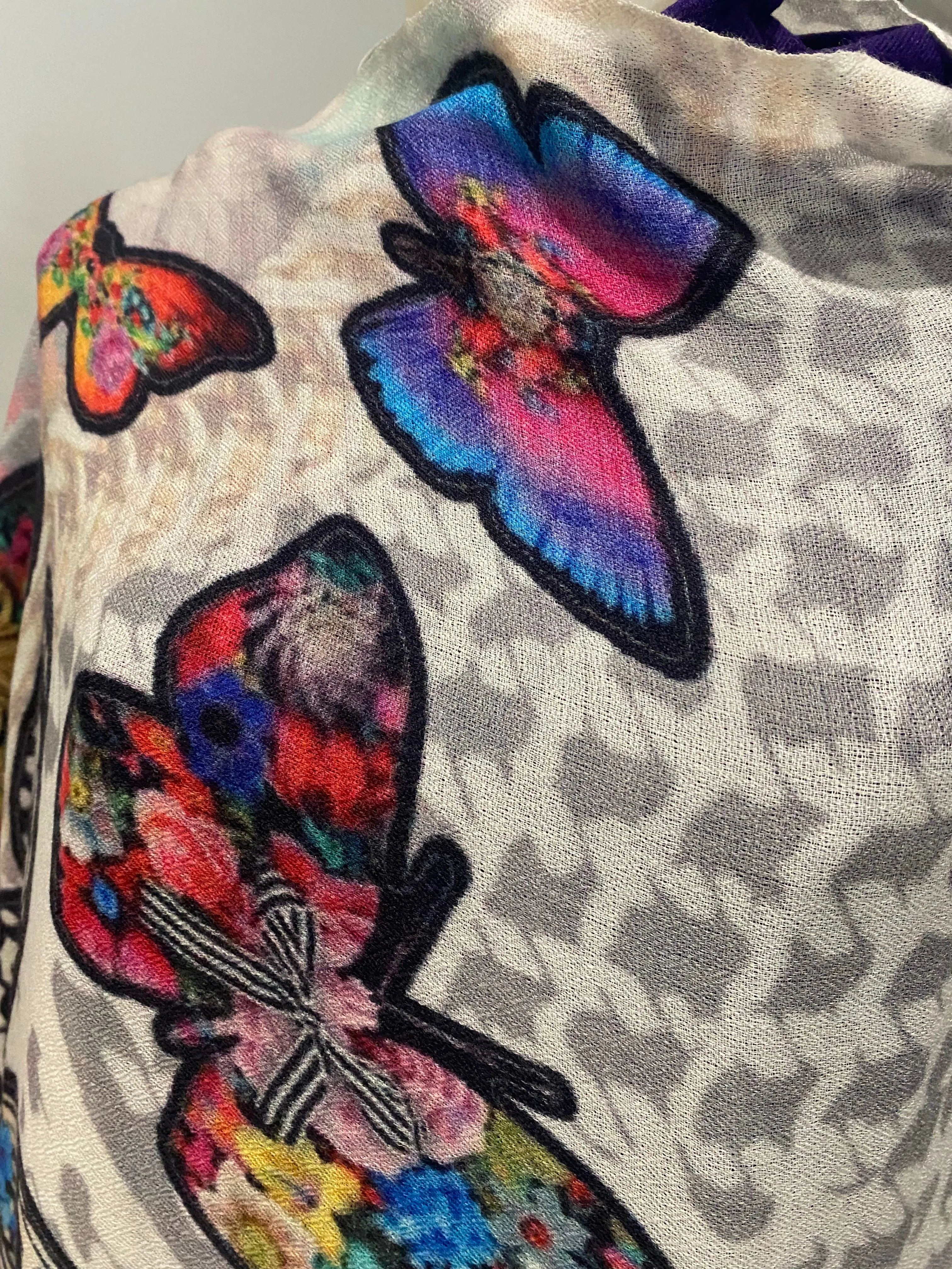 Flora Butterfly 100% Cashmere Julian Scarf /Wrap