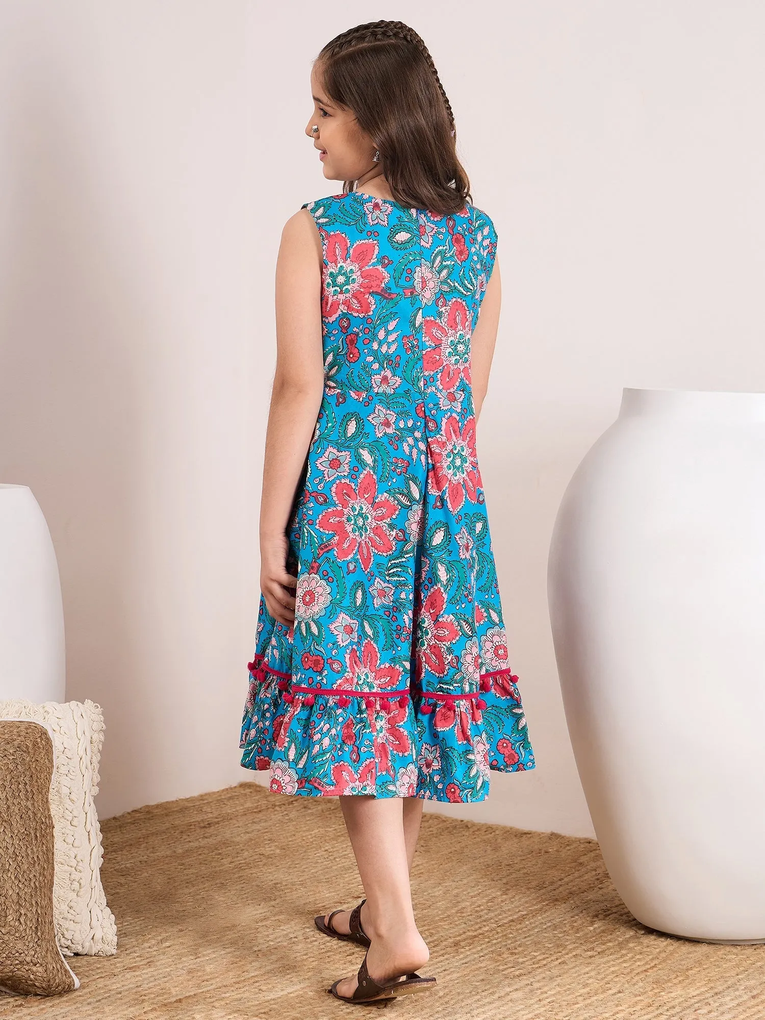 Floral Print A-Line Midi Dress