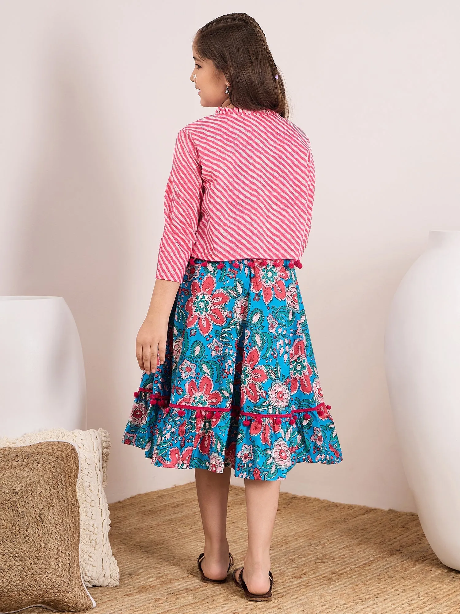 Floral Print A-Line Midi Dress