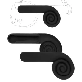 Geekria VR Silicone Ear Muffs Compatible with Meta Quest 3, Enhanced Headset Sound, Comfort On-Ear Earflap, Headphone Extension Gaming Accessories (Black, 1 Pair)