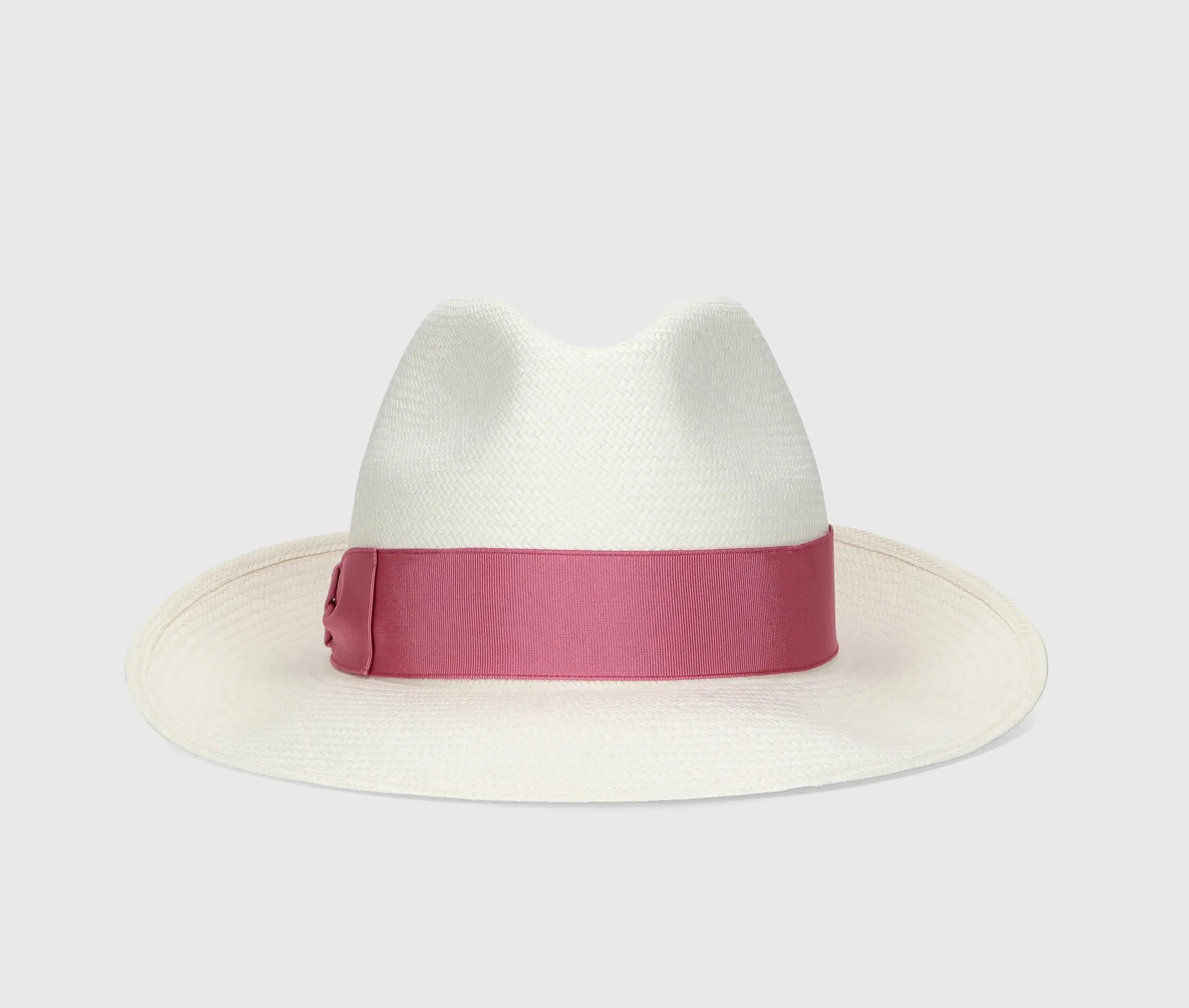 Giulietta Panama Hat White Ribbon Pink