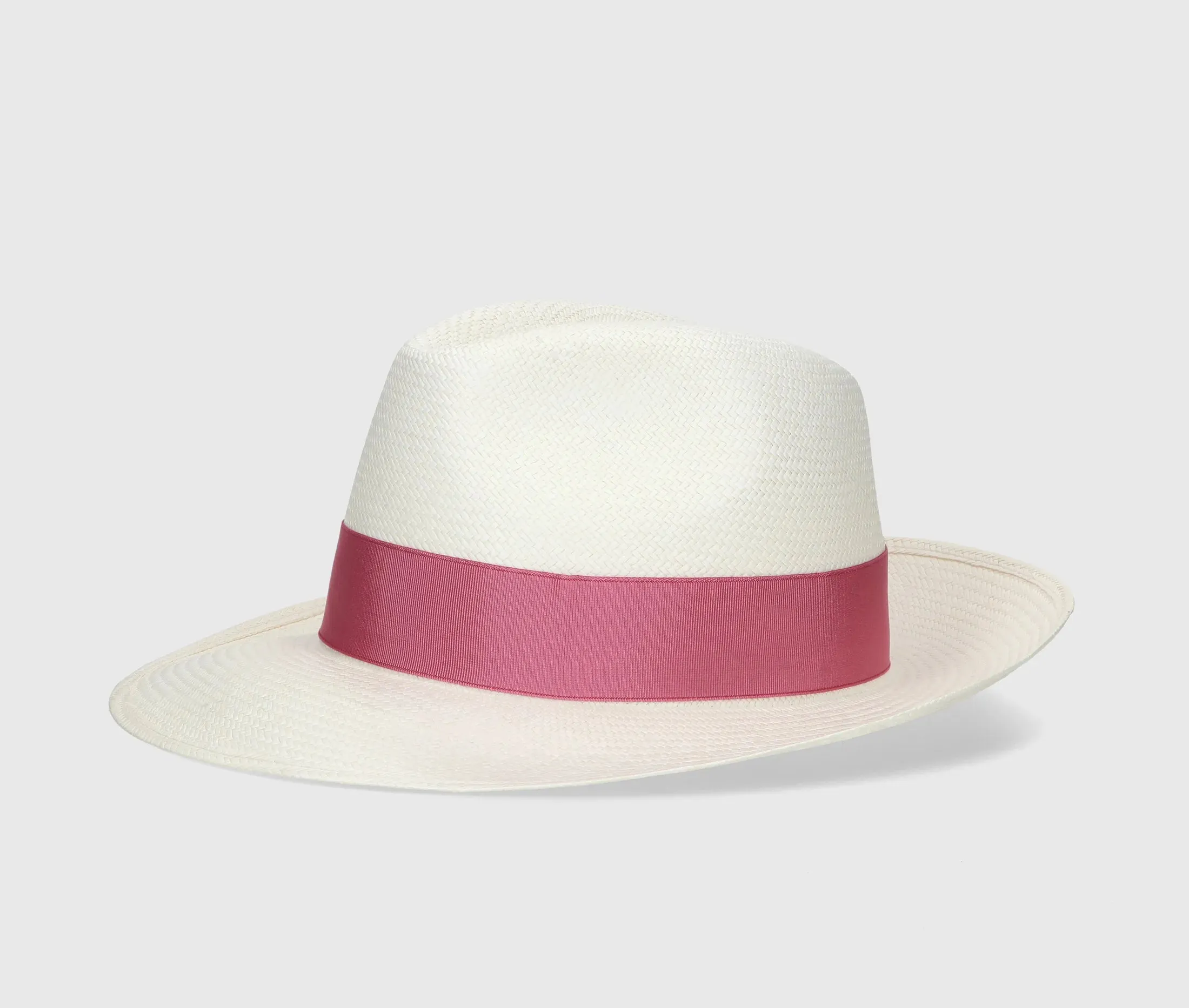 Giulietta Panama Hat White Ribbon Pink