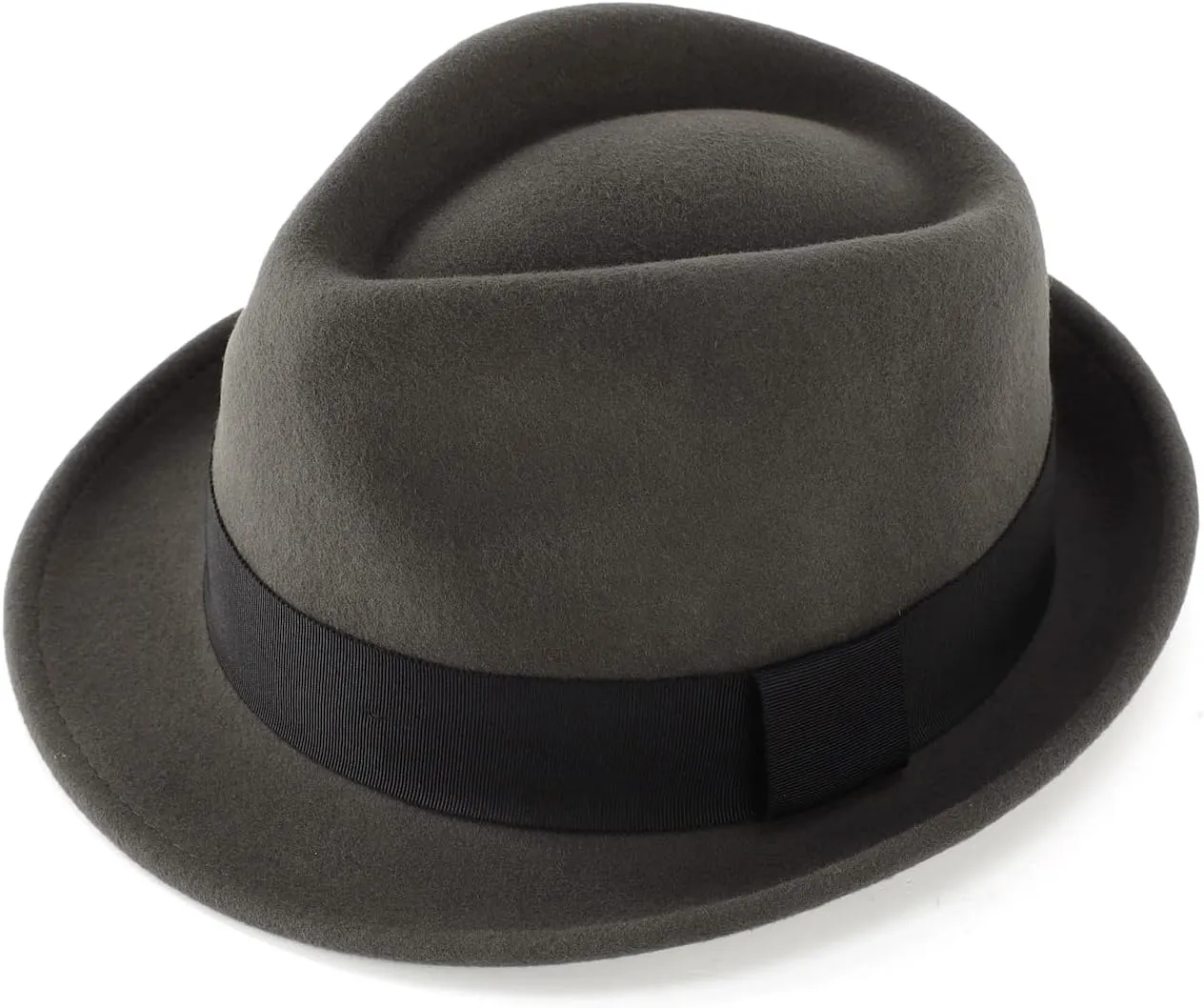 Home Prefer Men's Wool Felt Winter Hat Short Brim Fedora Hat