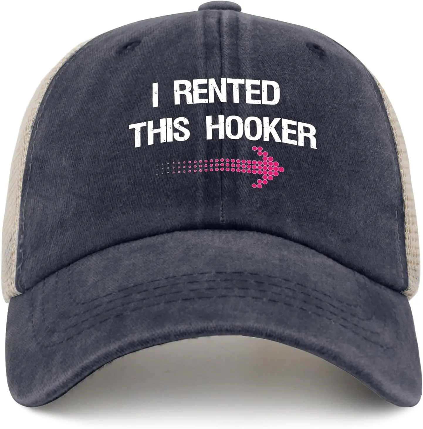 I Rented This Hooker, Funny Adult Humor Saying Sun hat Men's hat AllBlack Black Bucket hat Gifts for Boyfriends
