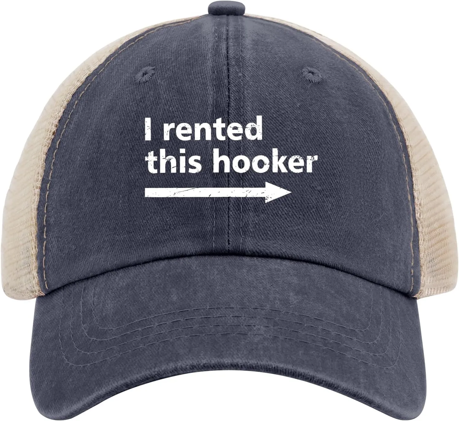 I Rented This Hooker, Funny Adult Humor Saying Sun hat Men's hat AllBlack Black Bucket hat Gifts for Boyfriends