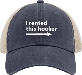 I Rented This Hooker, Funny Adult Humor Saying Sun hat Men's hat AllBlack Black Bucket hat Gifts for Boyfriends