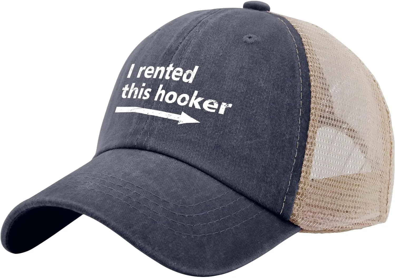 I Rented This Hooker, Funny Adult Humor Saying Sun hat Men's hat AllBlack Black Bucket hat Gifts for Boyfriends