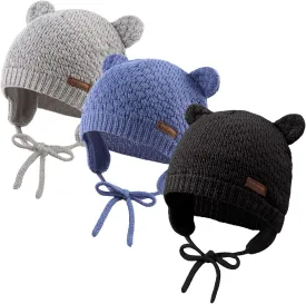 JANGANNSA Cute Knitted Boys Girls Christmas Beanie Warm Earflap Winter Hat Infant Toddler Baby Beanie 0-2Y