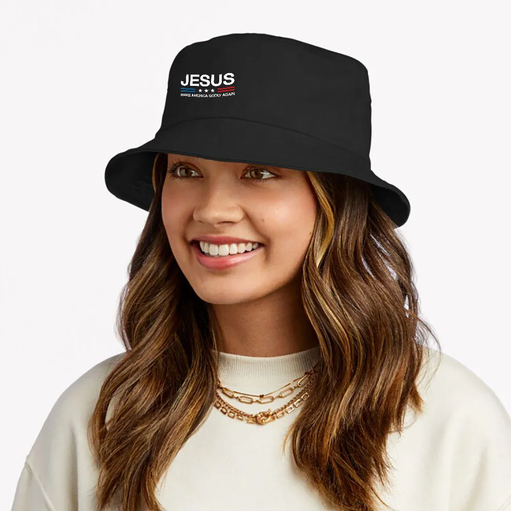 Jesus Make America Godly Again Christian Patriot God Faith Bucket Hat