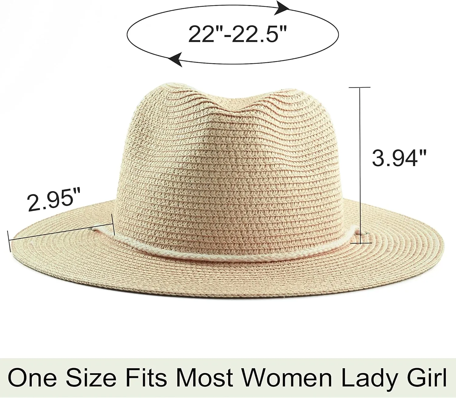 Koreshion Women Straw Fedora Hat Summer Panama Beach Sun Hats UV UPF50  Cap