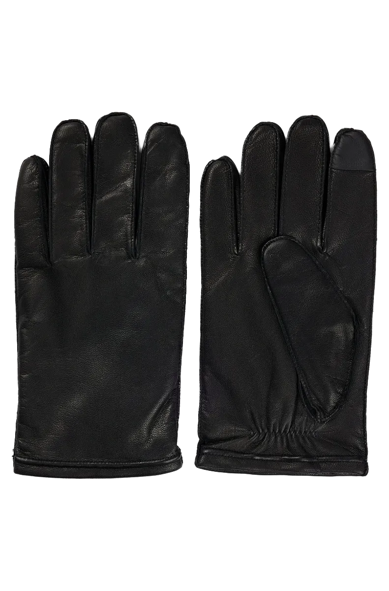 Kranton Leather gloves with metal logo lettering