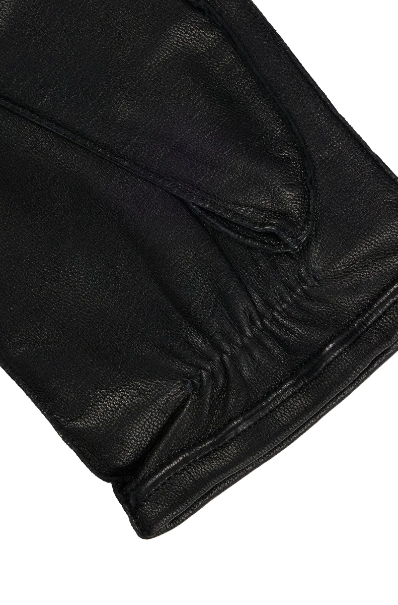 Kranton Leather gloves with metal logo lettering