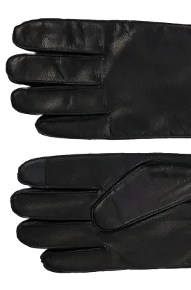 Kranton Leather gloves with metal logo lettering