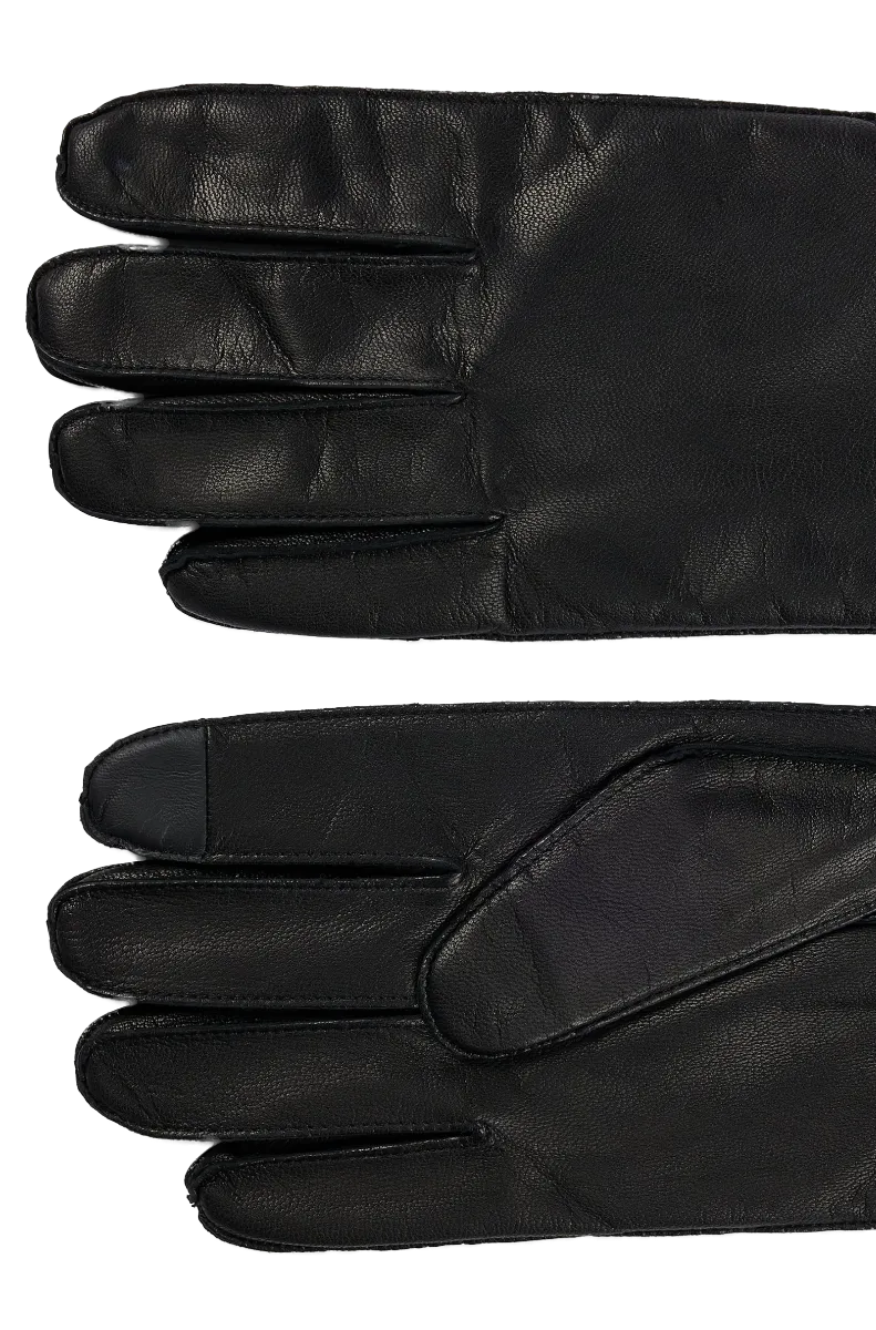 Kranton Leather gloves with metal logo lettering