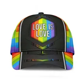 Lgbt Accessories 3D Cap Rainbow Love Is Love, Gift To Gay Husband