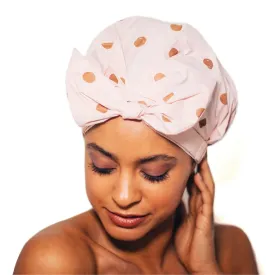 Luxe Shower Cap - Blush Dot