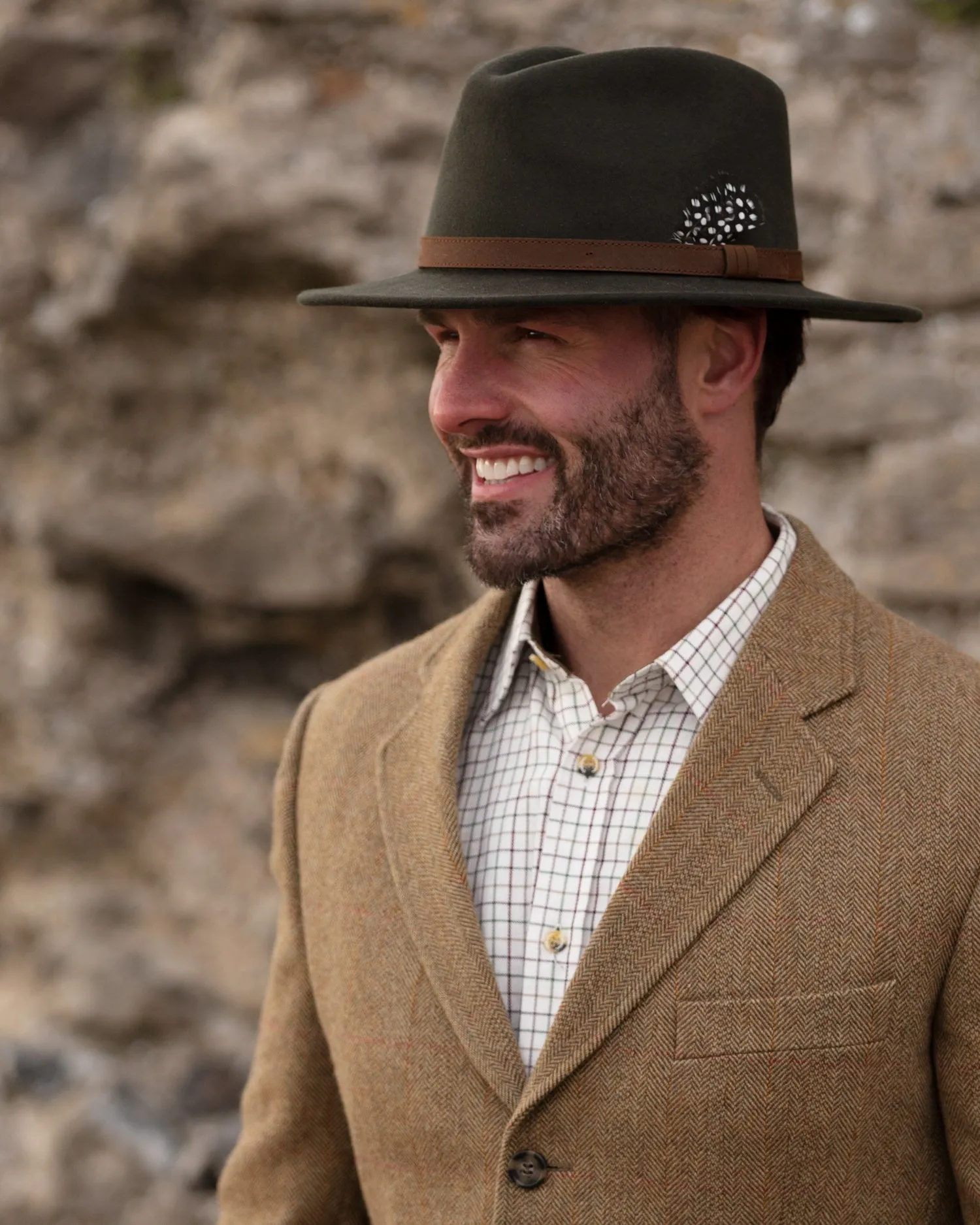 Men's Dark Green Wool Fedora